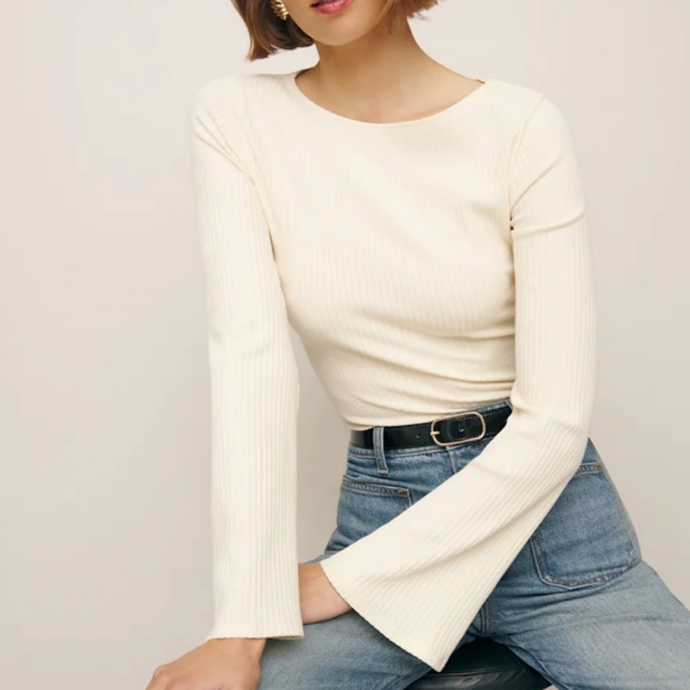 Reformation Miller Knit Top (Sugar)